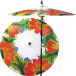 Oriental-Decor - Far East Garden (Beijing White) Outdoor Patio Umbrella - This beautiful and vibrant patio umbrella features a grove of wild flowers, suggesting prosperity and plenty. Place this astounding work of art in any outdoor setting for a fabulous decorative effect.