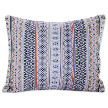 Novica Handmade Striped Reef Cotton Cushion Cover