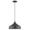Amador 1 Light Shiny Dark Gray With Polished Chrome Accents Pendant