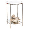 Worlds Away Chico Small 2 Tier Nickel Plate Side Table, Mirror Top