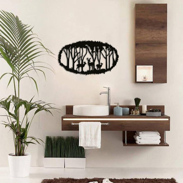 Forest Deer Silhouette Wall Art-Nature-Inspired Decor
