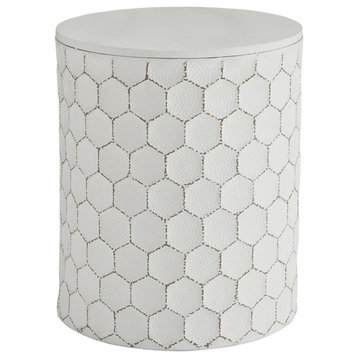 Ashley Furniture Polly Round Accent End Table in White