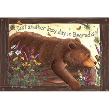 Custom Printed Rugs DM 50 18x26" Lazy Bear Doormat, Brown