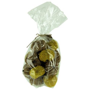 Bag of Natural Brown and Green Dried Angel Vine Decorative Pumpkins
