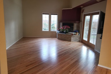 Mountain style living room photo in Boise