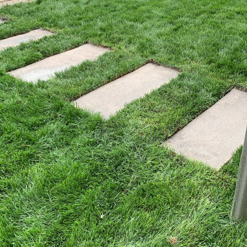 giardino con aiuole di erbacee a mezzo sole