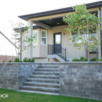 Slopped Backyard Retaining Wall
