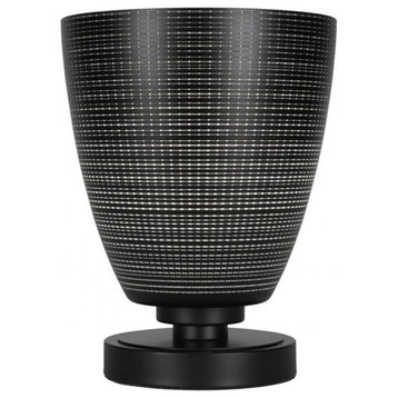 Luna Accent Table Lamp With 8" Black Matrix Glass, Matte Black