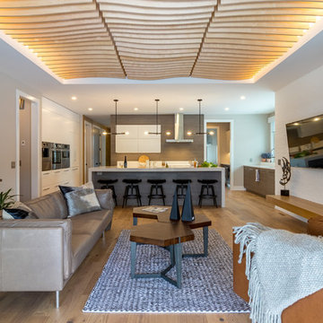 3-Sided Fireplace with Concrete Feature Wall | Fonthill, ON