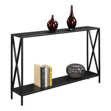 Convenience Concepts Modern Tucson Black Console Table With Shelf R4-0182