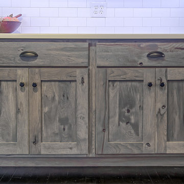 Rustic Penryn Gray Stained Rustic Hickory Kitchen