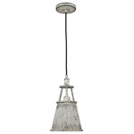 Acclaim Lighting - Acclaim Iris 1-Light 14.5" Pendant, Aged Ivory - The Iris family is a collection of contrasting fixtures with distinct metal shades. An aged ivory finish adds vintage character. Iris is perfect for anyone looking to add farmhouse style to their space.