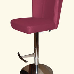 The Doris S Adjustable Bar Stool in Burgundy Leather. - Bar Stools and Kitchen Stools