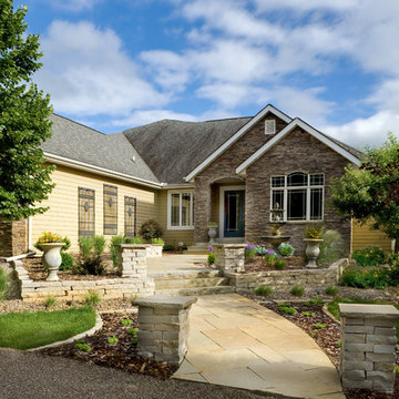 Columns, Walls, Sidewalks and Patio