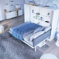 Spazio T - Full Size Wall Bed with Table - Kids Desks And Desk Sets