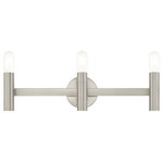 Livex Lighting - Livex Lighting Brushed Nickel 3-Light ADA Bath Vanity - Exposed bulb sockets are fixed over brushed nickel to create an eclectic look perfect for mid century modern or transitional spaces wanting an industrial touch.