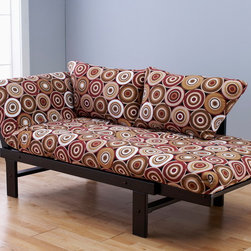Elite Espresso Futon Lounger in Rock Around - Sofas