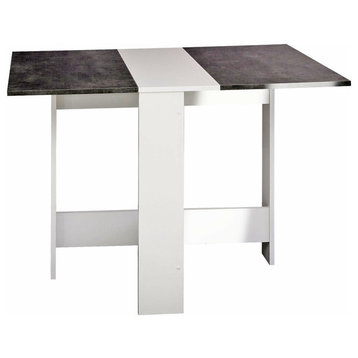 Papillon Foldable Table, White/Concrete