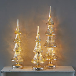 light up mercurised glass tree decorations - Christmas Lights