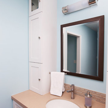Refreshing Blue & White Master Bathroom Remodel in Torrance, CA.