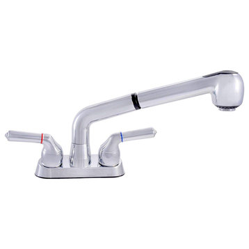 LDR 012-52445CP Laundry Faucet with 2-Handles & Pull-Out Spout, Chrome