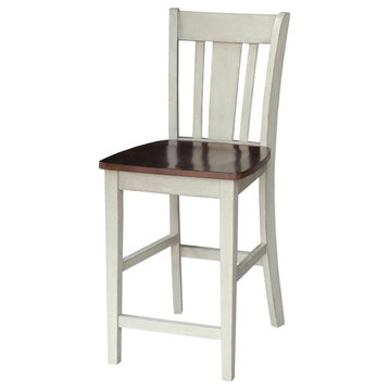 San Remo Counter height Stool, Antiqued Almond/Espresso