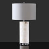 Safavieh Massey Round Alabaster Table Lamp White/Chrome