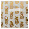 Nonwoven Polyester Cube Pineapple White/Gold Square 11"x11"x11", Set Of 2