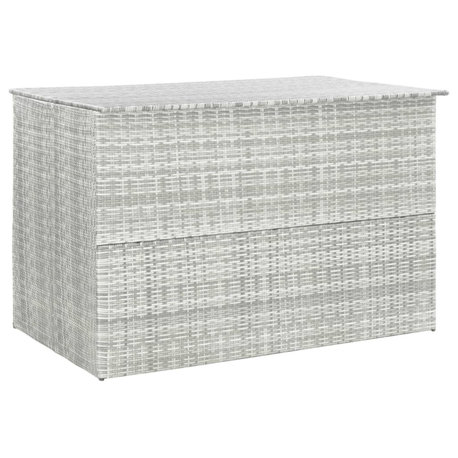 Vidaxl Garden Storage Box Light Gray 59.1"x39.4"x39.4" Poly Rattan