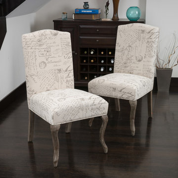 Elegant Dining Space Featuring French Script Dining Chairs
