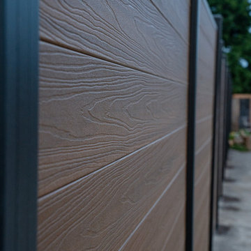 Modern Composite Privacy Fence with Integrated Lighting