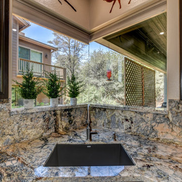 Azul Fantasy Granite with full height back splash