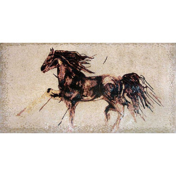 Marble Mosaic - Horse Gallop, 77" X 41"