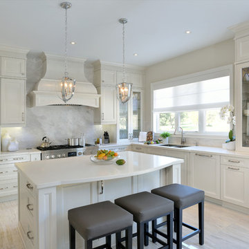 Captivating Transitional White Kitchen