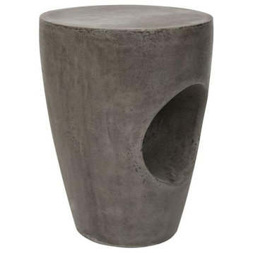 Aishi Indoor/Outdoor Modern Concrete Round 17.7-Inch H Accent Table, Vnn1007A