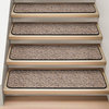 Set of 12 Attachable Carpet Stair Treads Black Ripple, 8"x27"