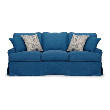 Slipcovered 88" Sofa in Indigo Blue