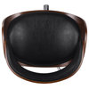 Stillmore Mid-Century Modern Upholstered Swivel Office Chair, Midnight/Walnut/Ch