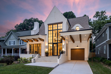 Transitional exterior home idea in Charlotte