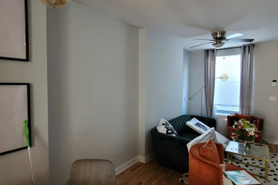 Example of a small minimalist open concept family room design in Baltimore