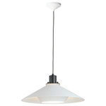 Maxim Lighting - Oslo 19" 1-Light Large Pendant, Matte White/Matte Black - Influenced by early modern Scandinavian design, the Oslo pendants feature a light reveal above the shade as well as an inner shade that reduces glare and creates an interesting lighting effect. Finished in a combination of Matte White shades with Matte Black tops, this design coordinates with any color in a space. Available in 3 sizes, these pendants fit over various size counters as well as smaller dining areas.