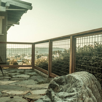 Curvy Vertical Slats and Hogwire Fence with a View