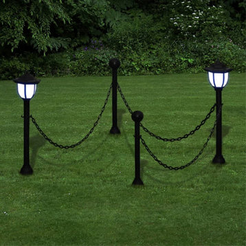 Vidaxl Solar Lights 4-Pieces With Chain Fence and Poles