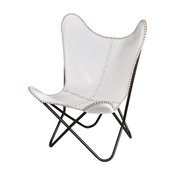 Leather Butterfly Chair, White