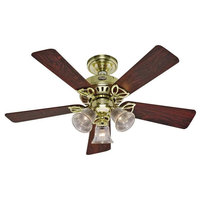 The Beacon Hill 3-Light Indoor Ceiling Fans, Hunter Bright Brass Finish