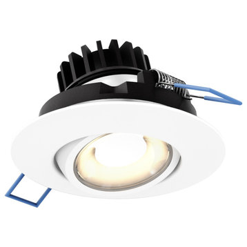 3" Round Recessed LED Gimbal Light, 5CCT, White