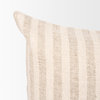 Jace Cream With Beige Stripe Lumbar Decorative Pillow Cover