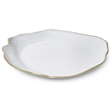 Large Free-Form Edge Glazed Ceramic Plate