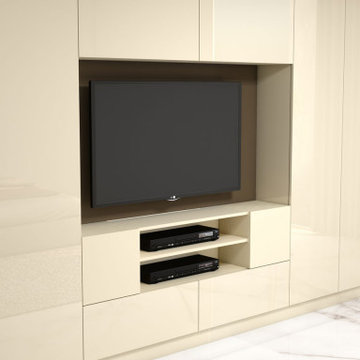 Modern Tv Unit in Cream Lava Grey Supplied by Inspired Elements