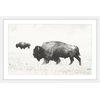 "Buffalo Pair" Framed Painting Print, 36"x24"